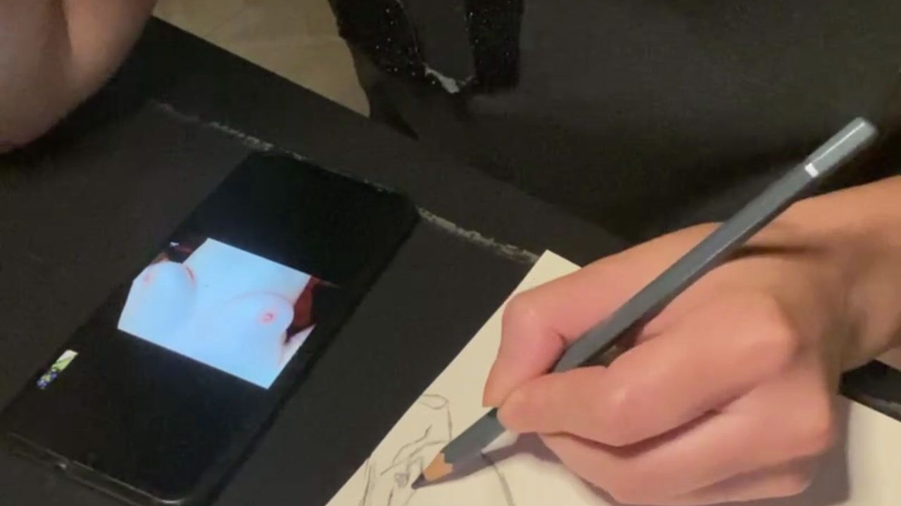 Drawing my boobs❤️^_^❤️