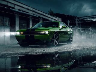 GREEN DODGE CHALLENGER SRT LIVE WALLPAPER-4k Live Wallpaper