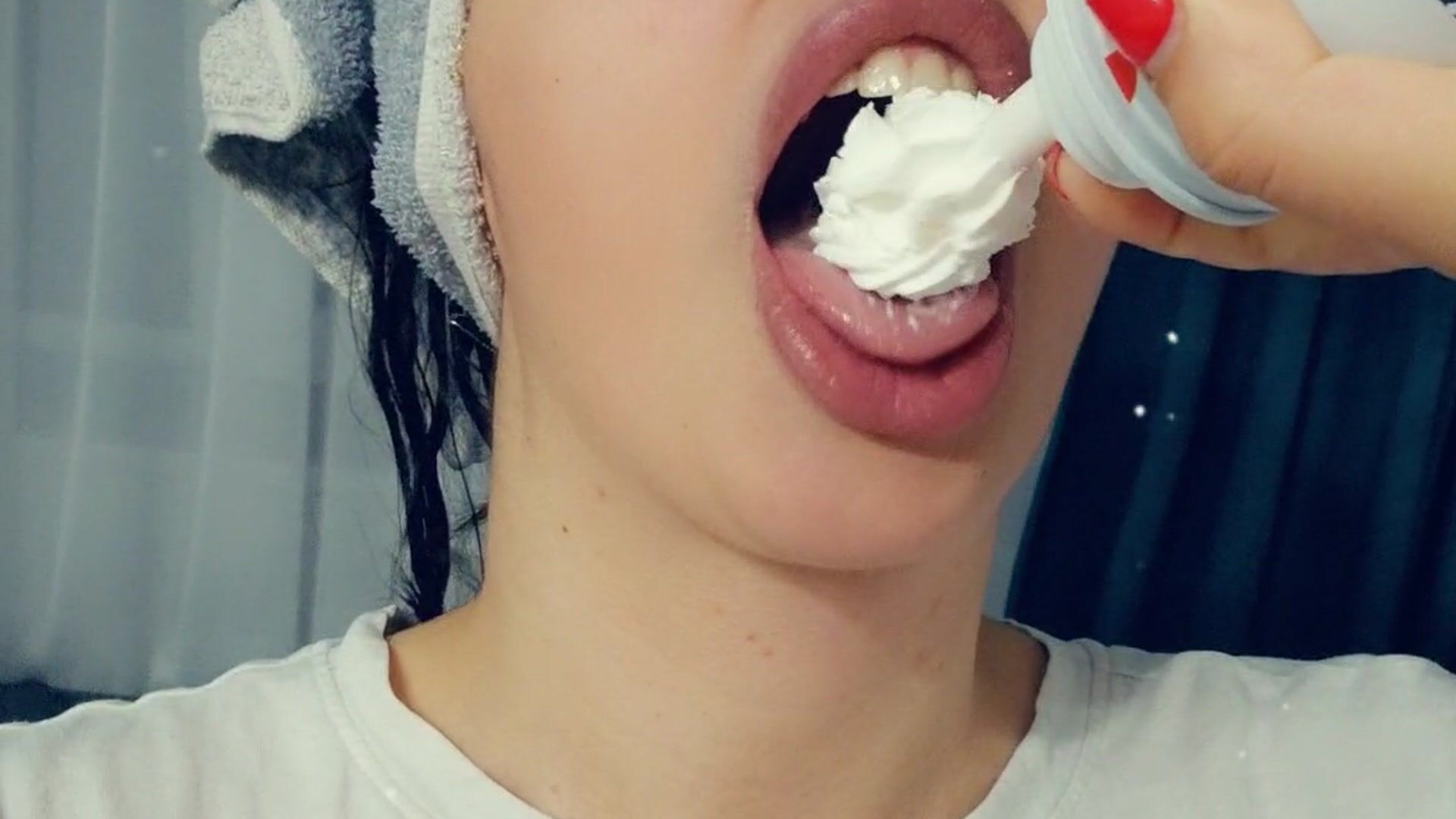 whipped cream in my mouth 😋