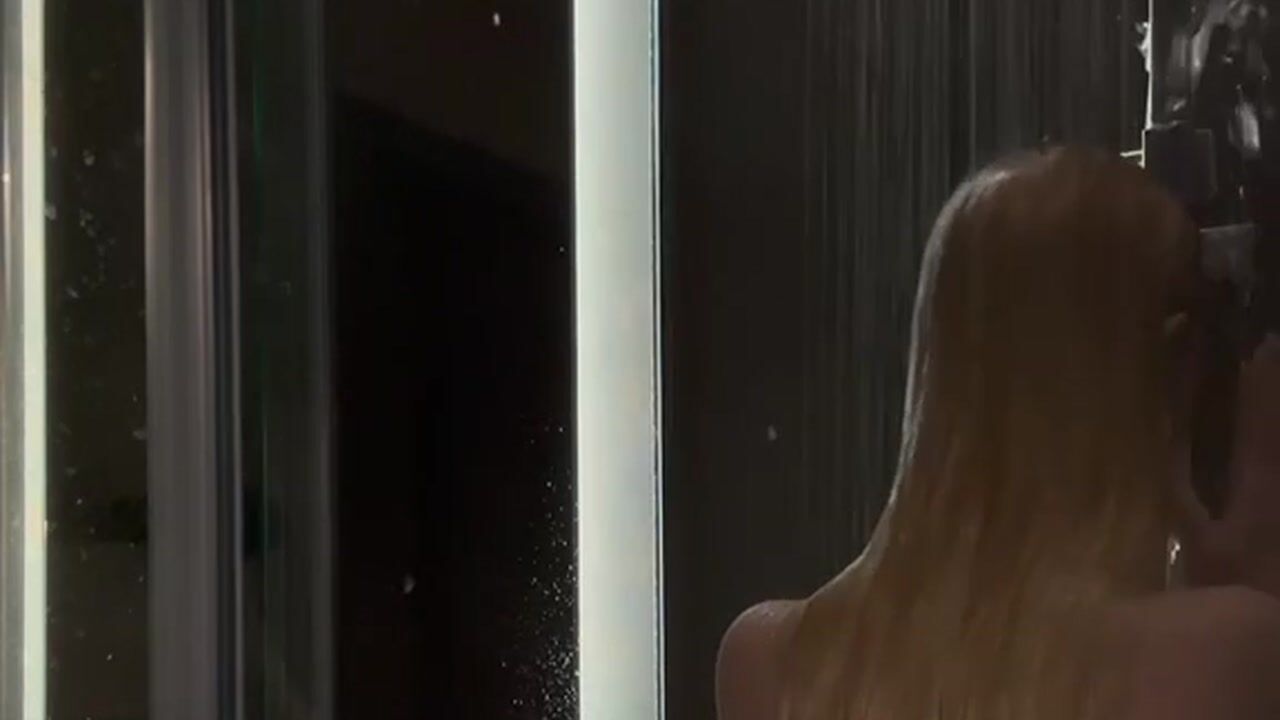 Olivia takes a shower