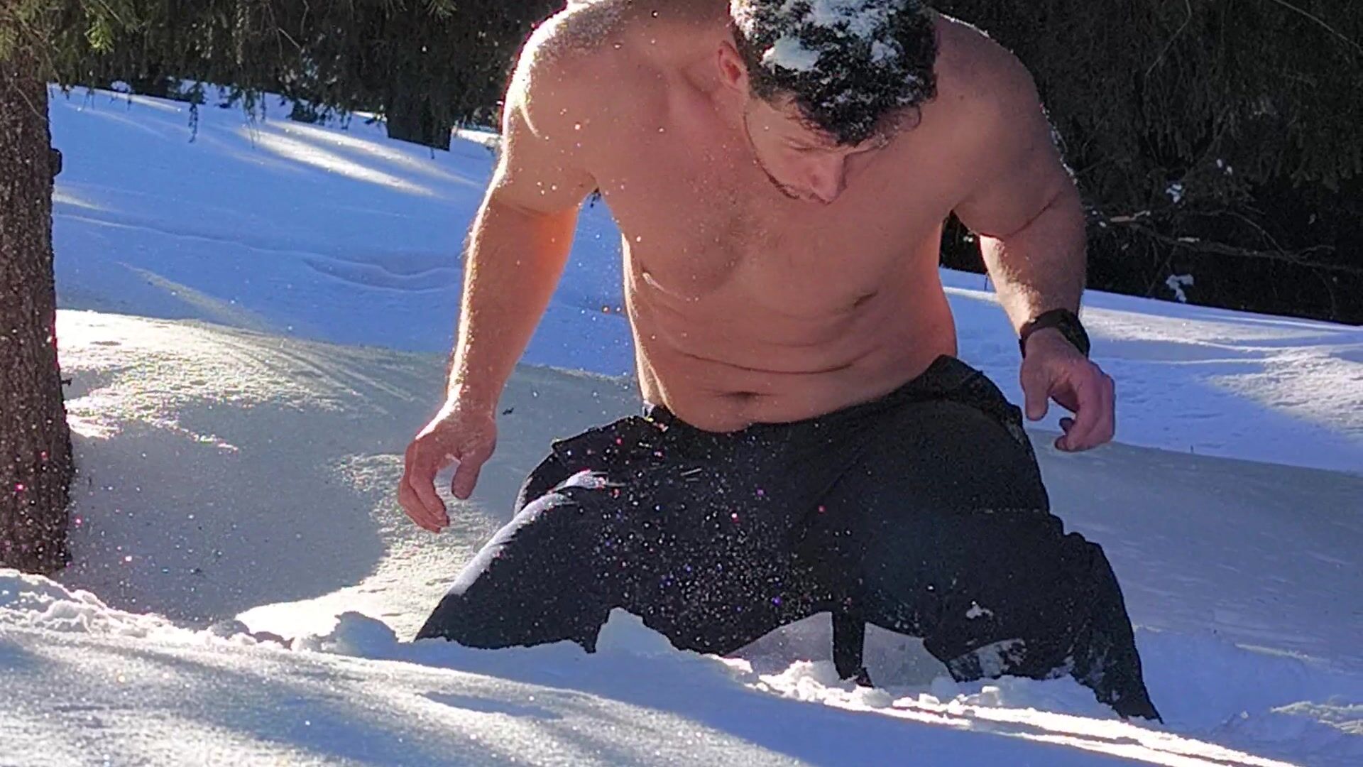Playing in the snow...brrr, it is kind of cold, my nipples can prove it :)