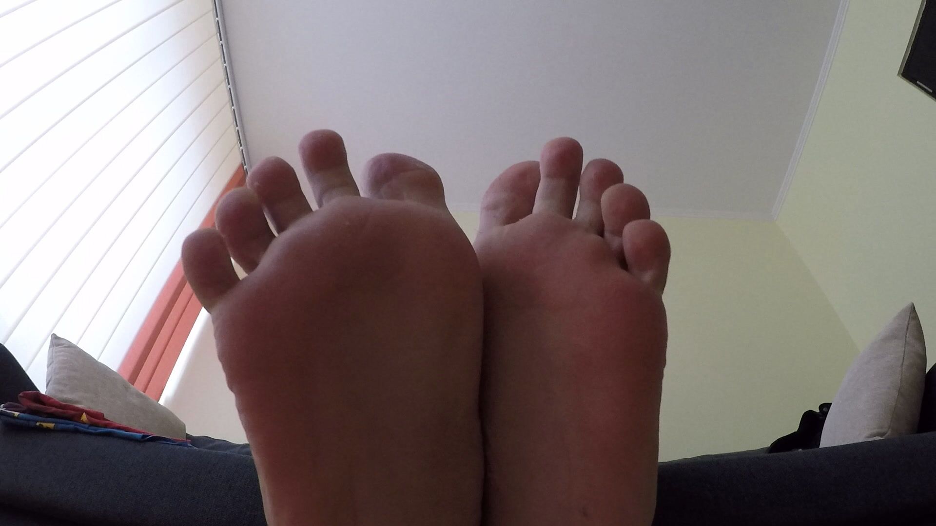 Foot fetish, close-up of my toes, colored socks and dirty talking.