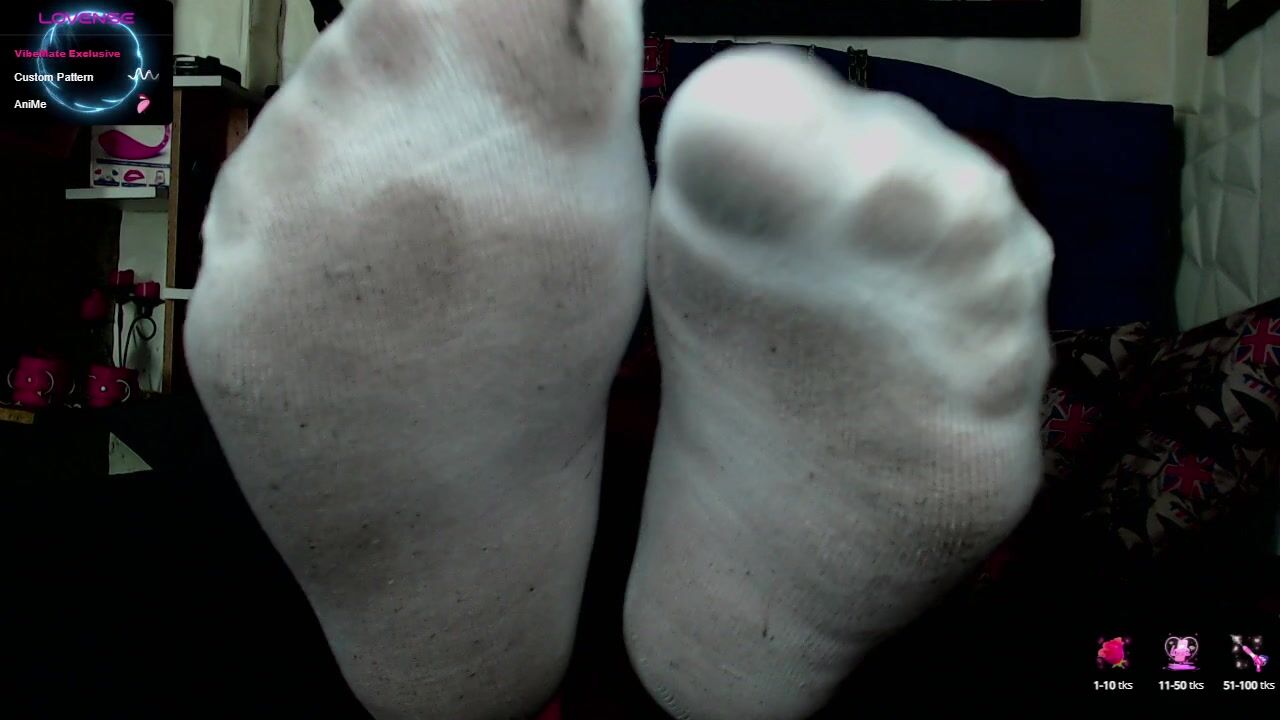 My dirty white stockings... How I enjoy playing with them on someone else's face...