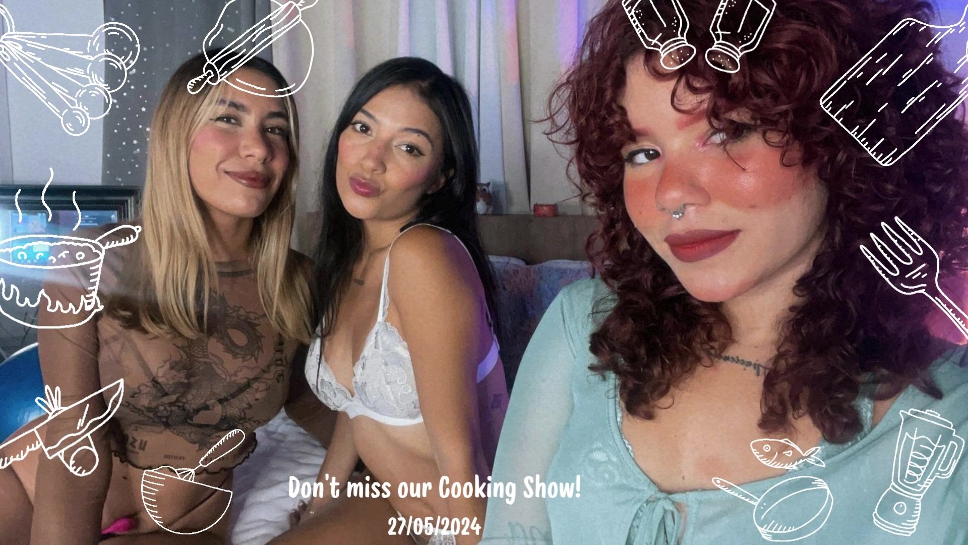 Hey Guys, we want to invite you to a Sexy cooking show that we will make this Monday!!!🥰👩‍🍳