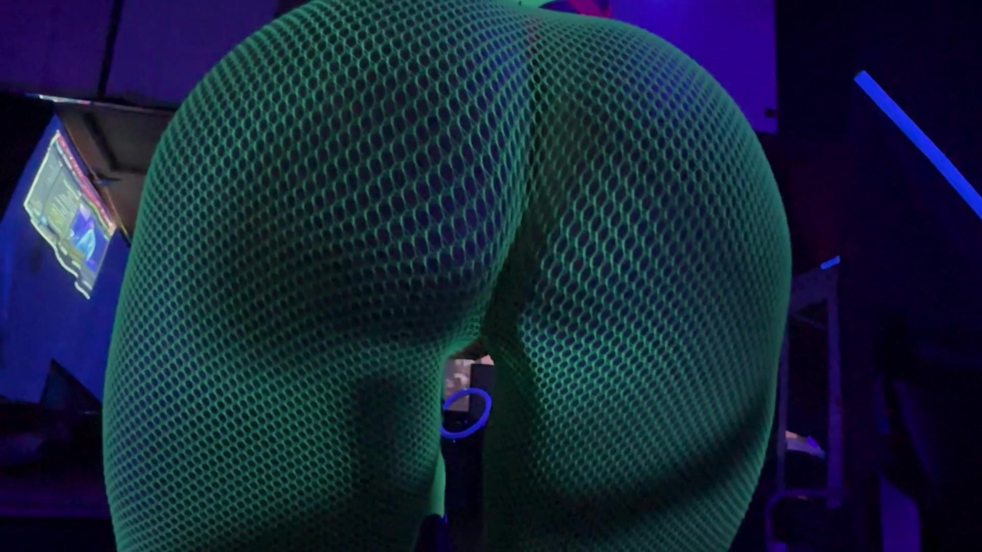 Neon fishnet slo mo booty shake