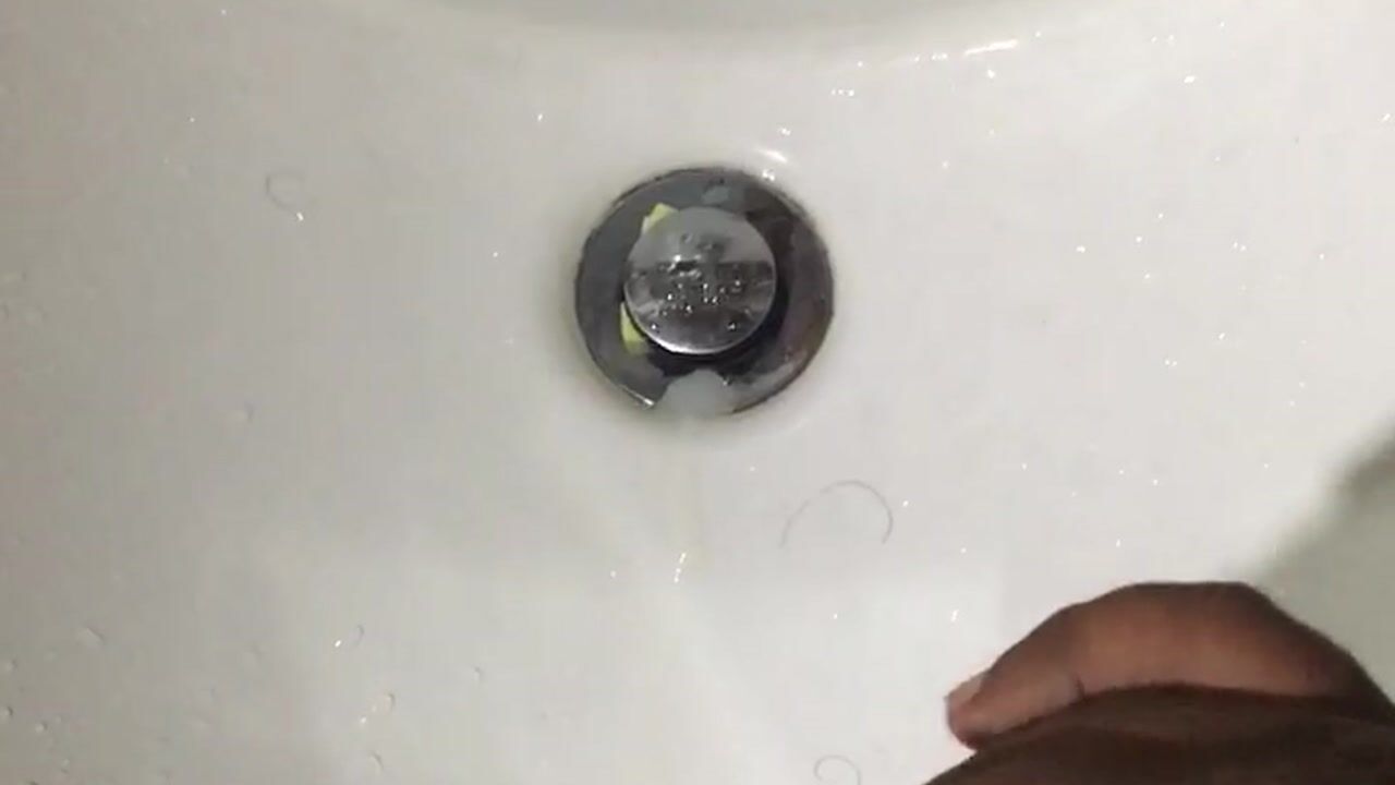 Quick cum at public bathroom