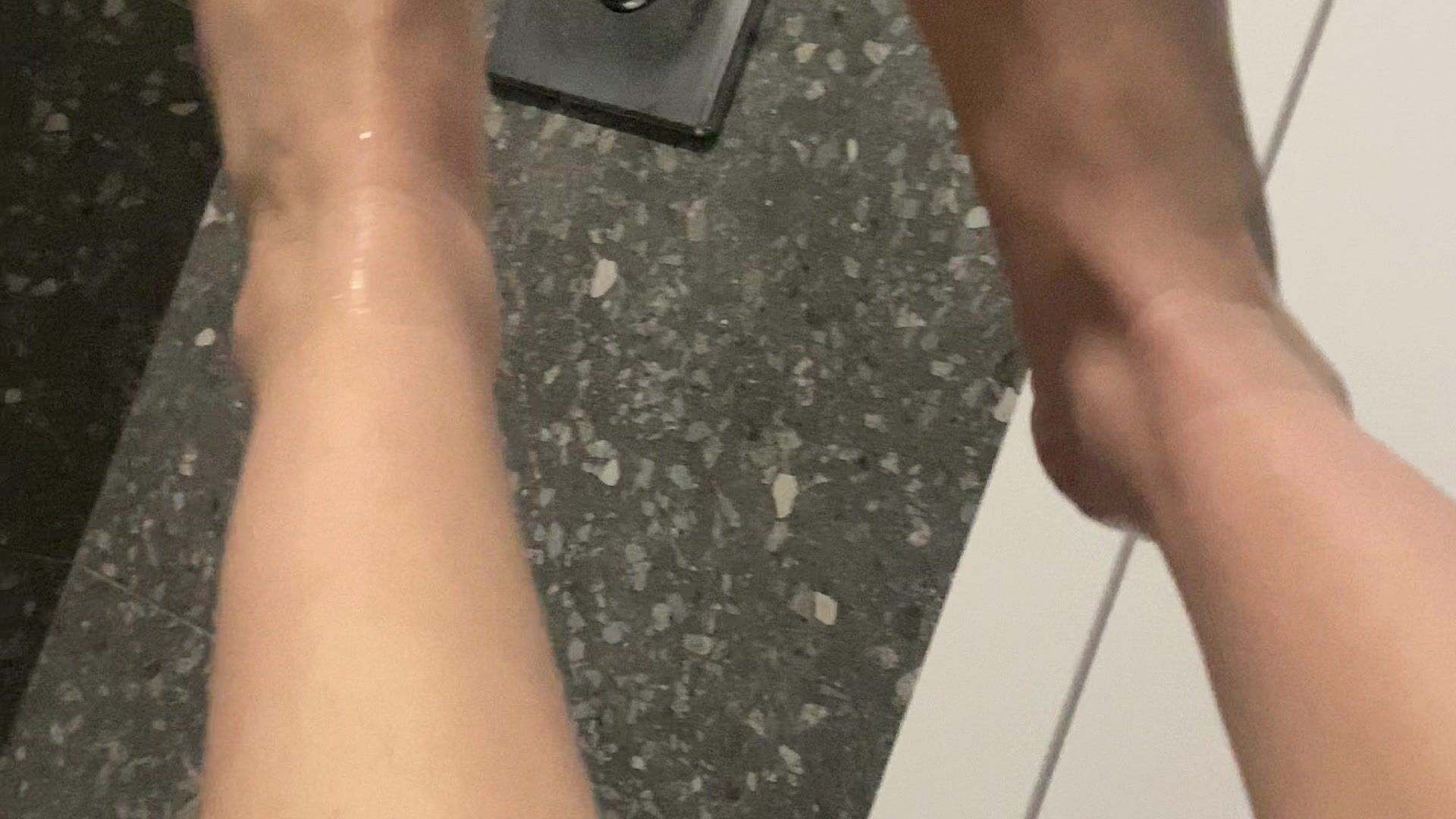 sexy feet play in bathroom