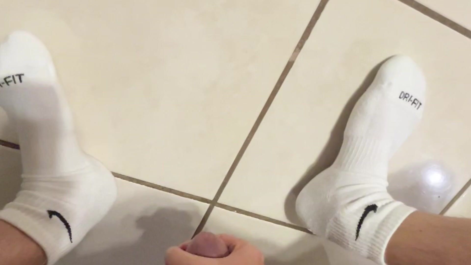 POV: Jerk off and cumshot wearing white nike socks