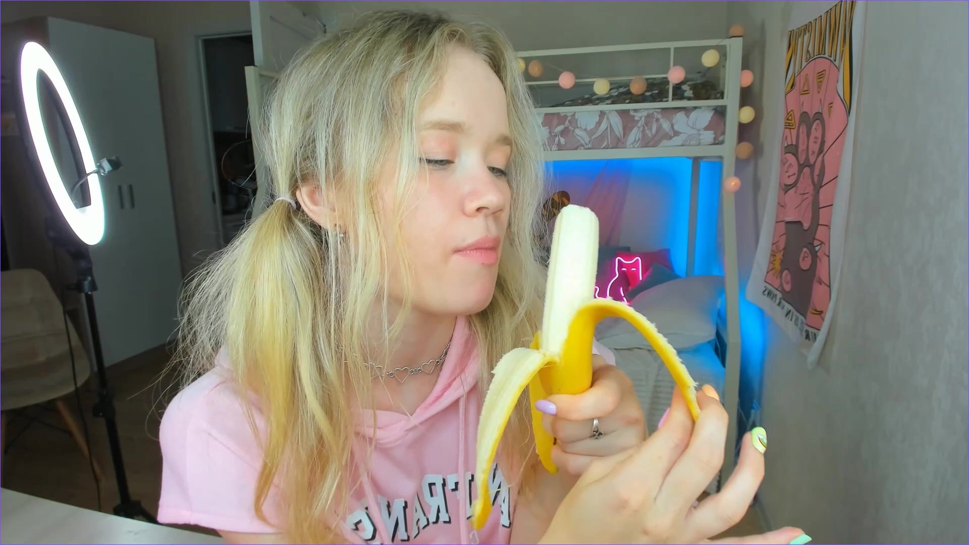 Eating banana