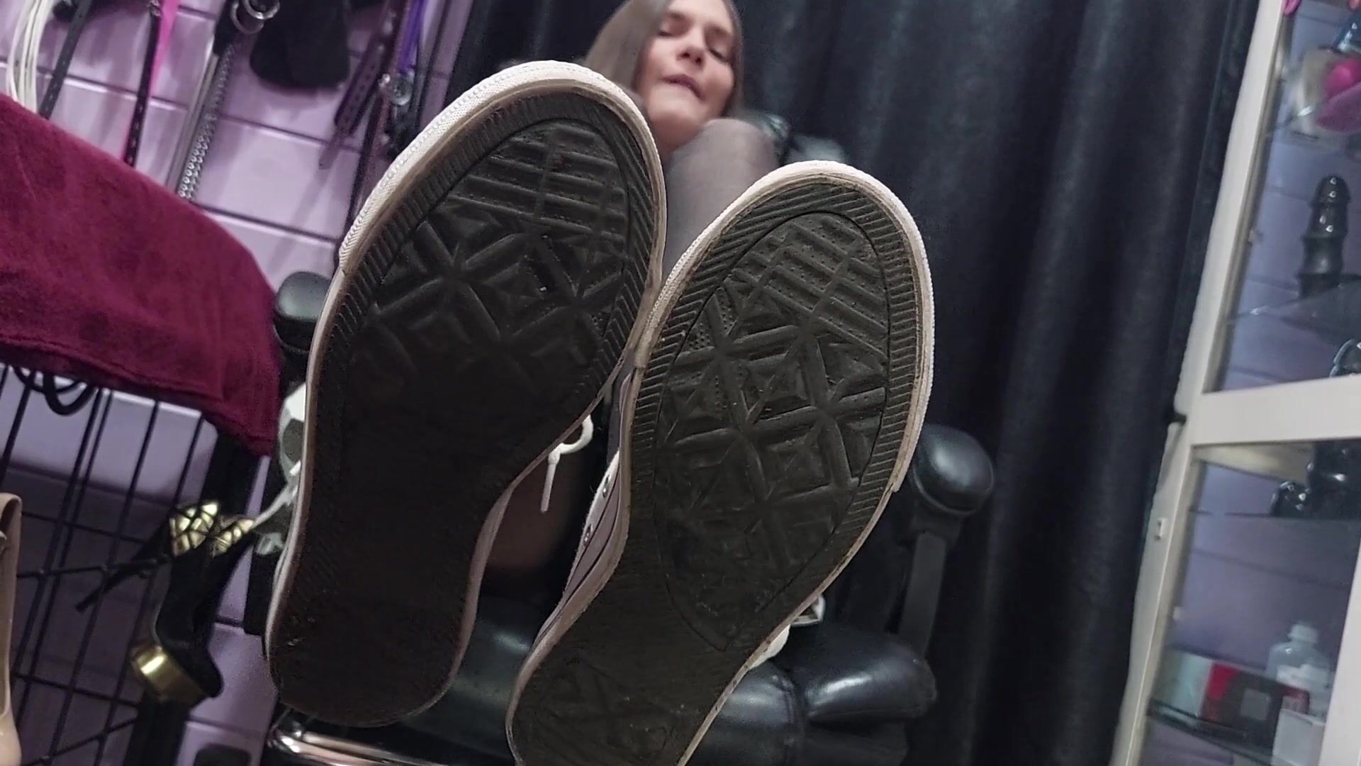 Anime girl POV sneakers and feet domination