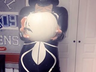 Vanom with boobs holds a white pumpkin - video by MarcindaDesade cam model