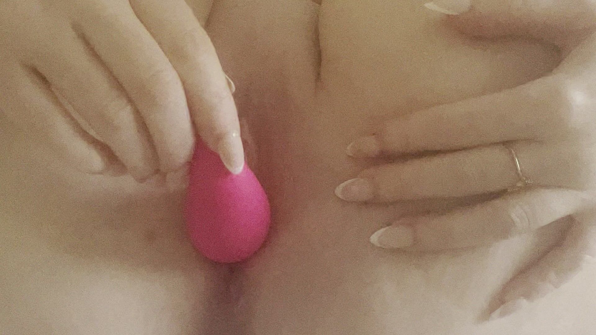 naughty girl popping that lush inside and playing with myself