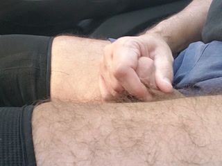 Driving playing with my soft Cock!