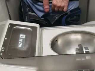 Train bathroom enjoying my soft cock.  Short video. - video by theclubist111 cam model