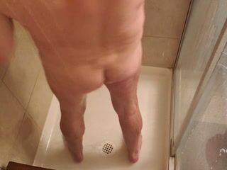 BEST shower HARD COCK SOAPY video with a brief surprise visitor cock rub!  Got to see this! 28 min's