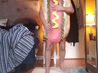 Hot dog Halloween costume! - video by theclubist111 cam model