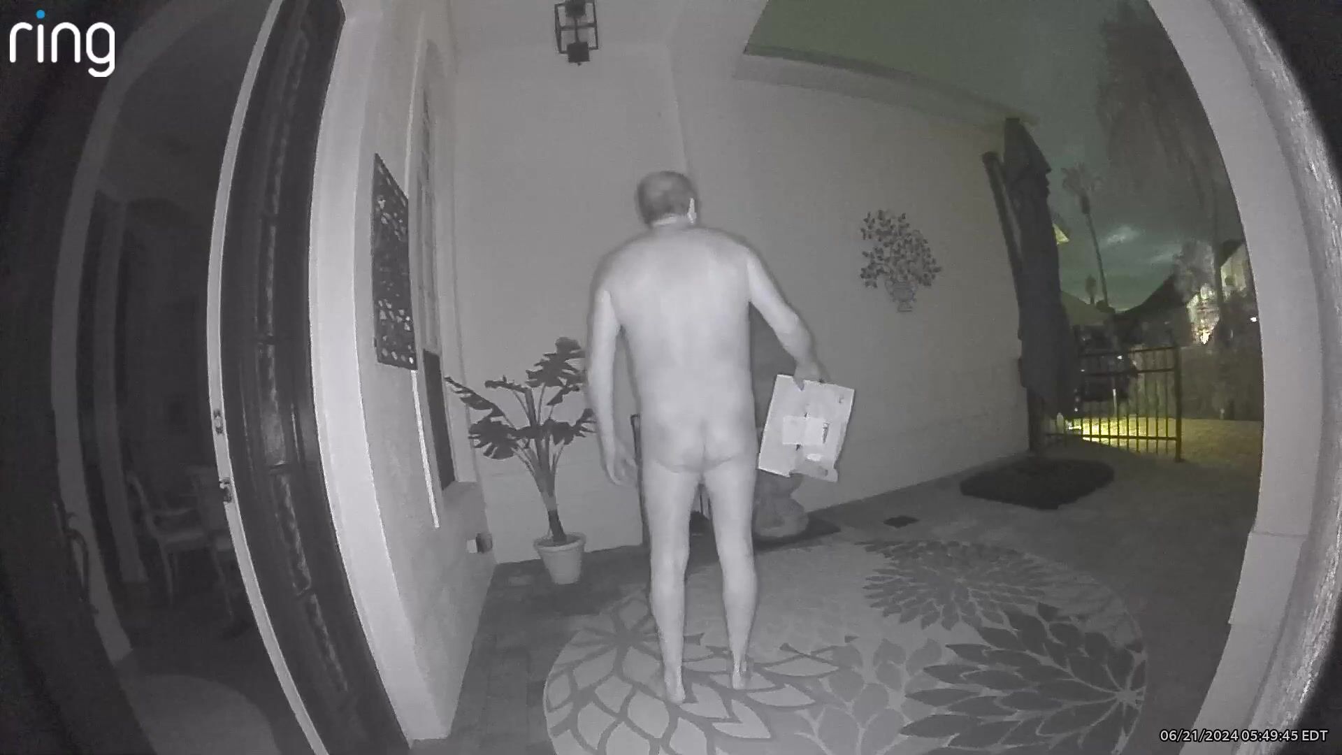 Security camera catches me NAKED OUTSIDE picking up a package seconds after the delivery!