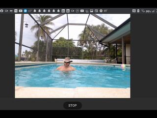 Face and naked in pool