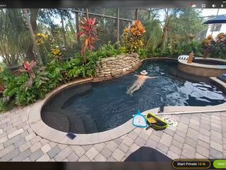 Naked swimming in my pool