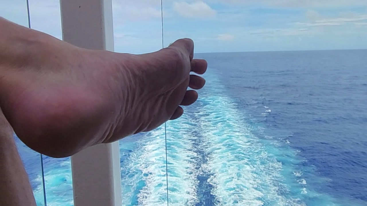 Sole of my foot on back of cruise ship April 2023