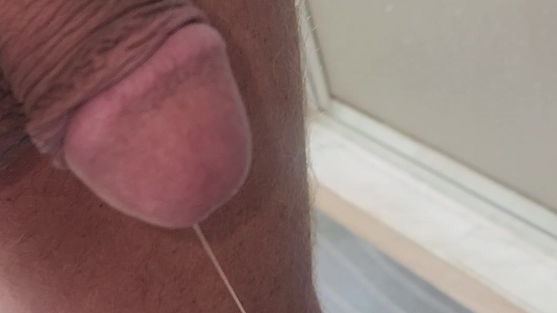 Precum from soft cock!