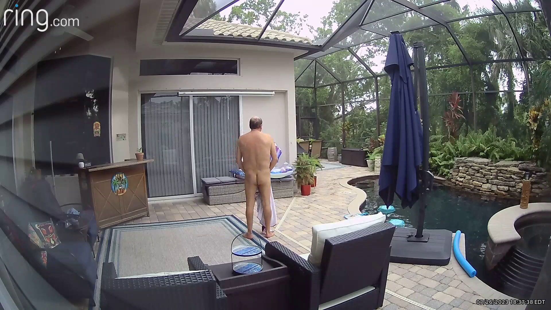 Ass naked on security camera