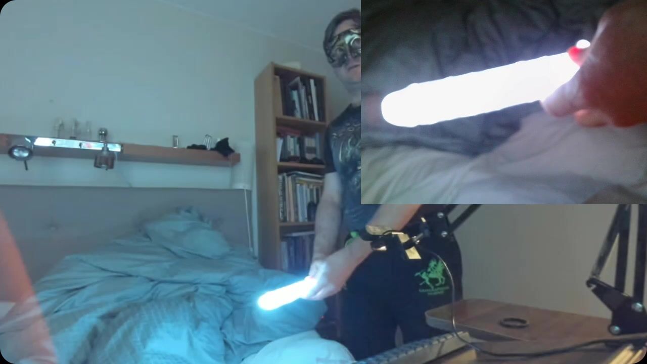 Fun with light and clear silicone dildos