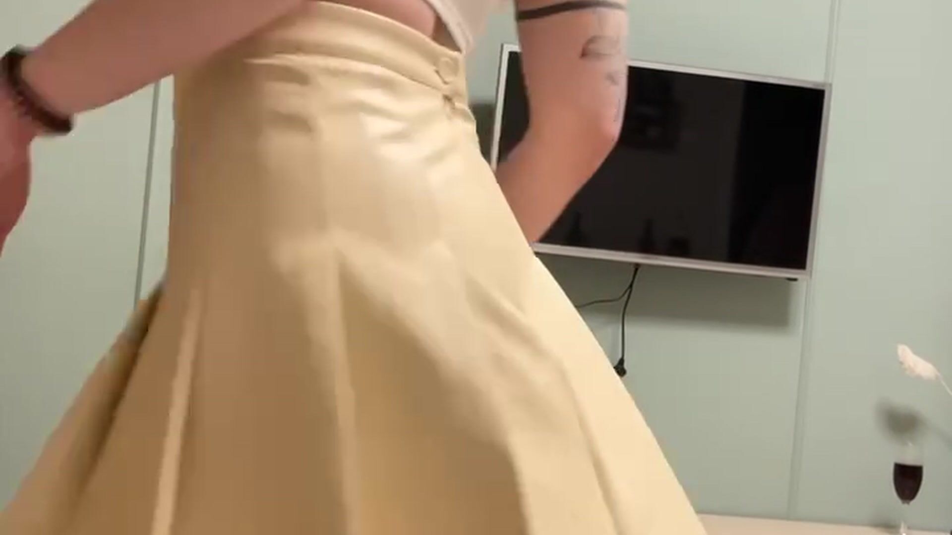 leather skirt and my ass