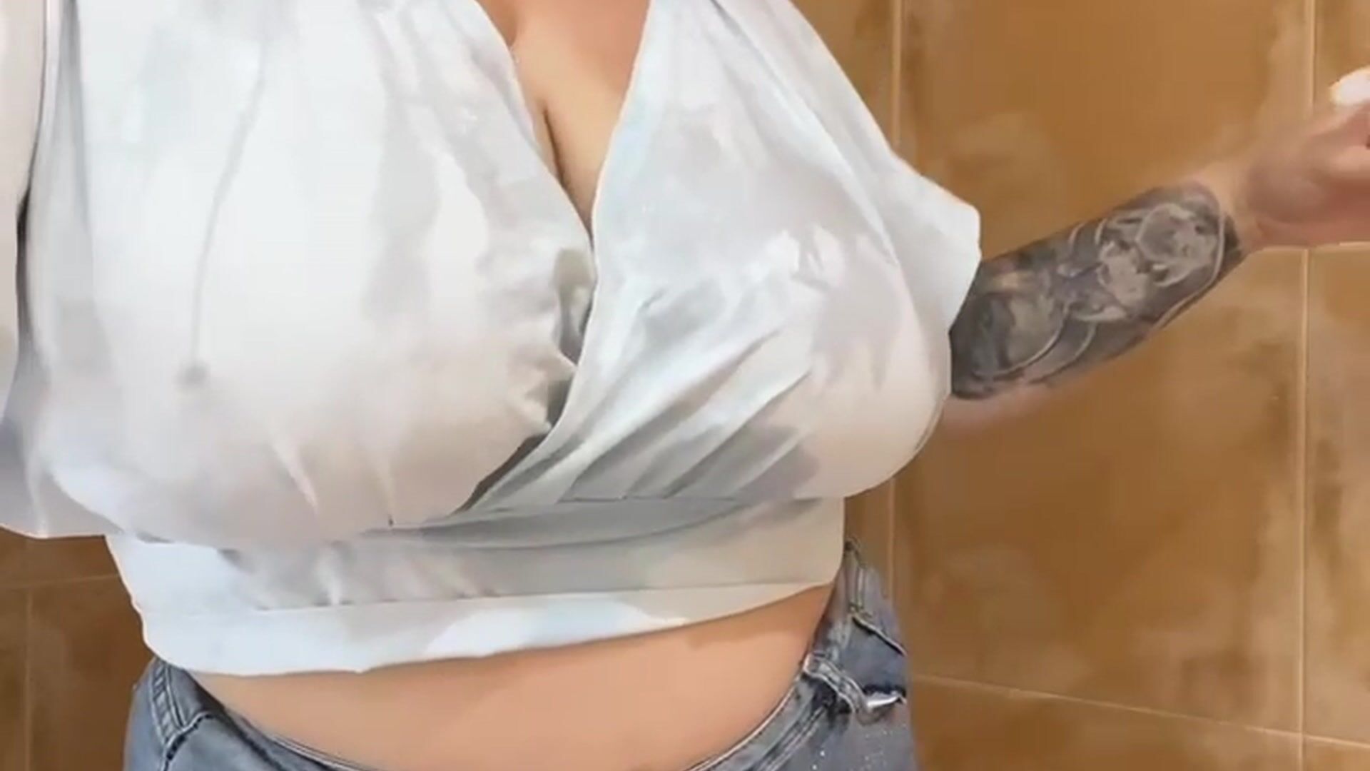 wet t-shirt with hard nipples