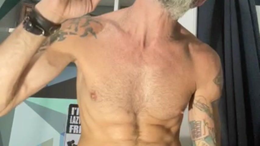 Into body hair?? Watch me trim my daddy beard and uncut cock and balls…