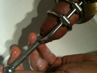 BONDAGE S/M MALE CHASTITY DEVICE + DILATOR-LOCK!!