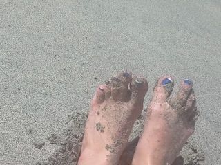 my feet on the beach