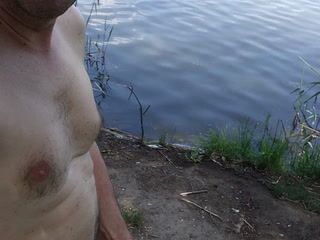 Cumshot on the lake/Кончил на озере