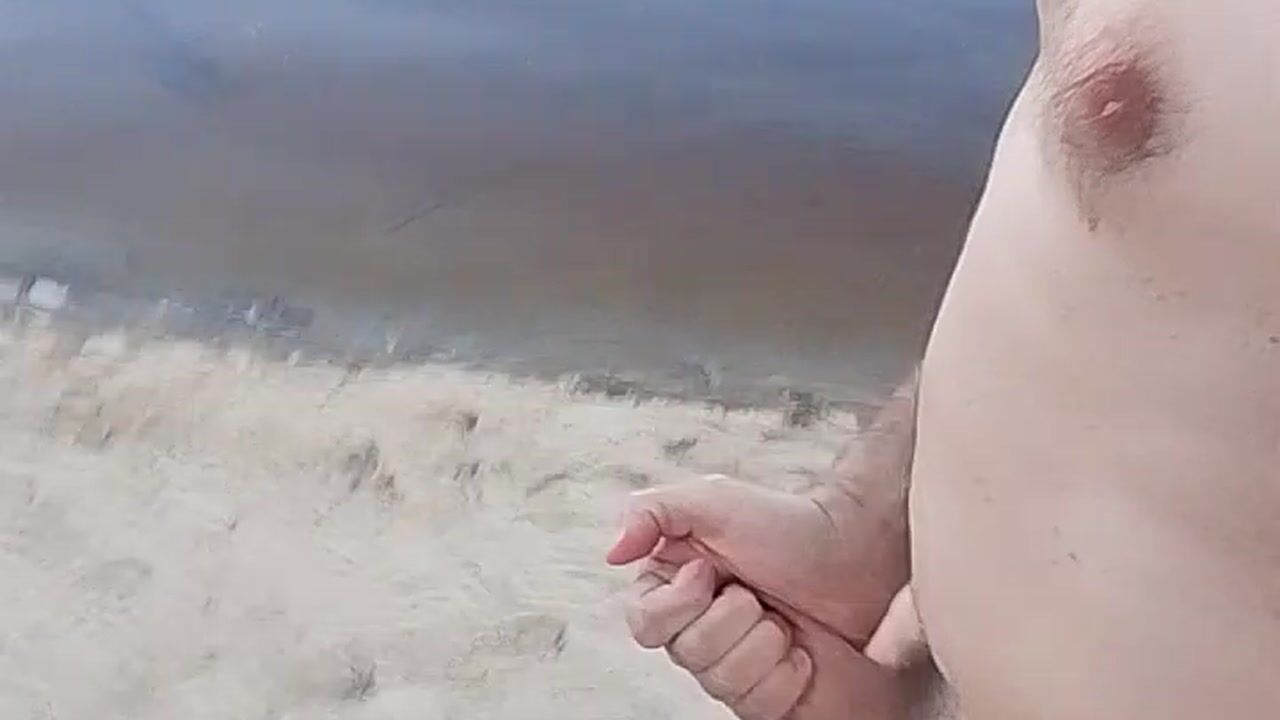 Cum in public on a nude beach