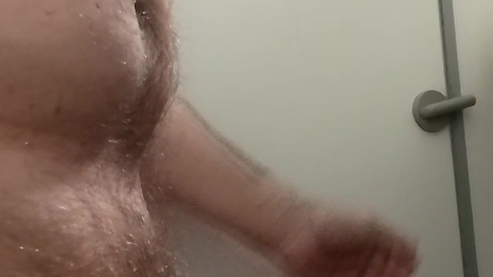 Handjob flash in public toilet