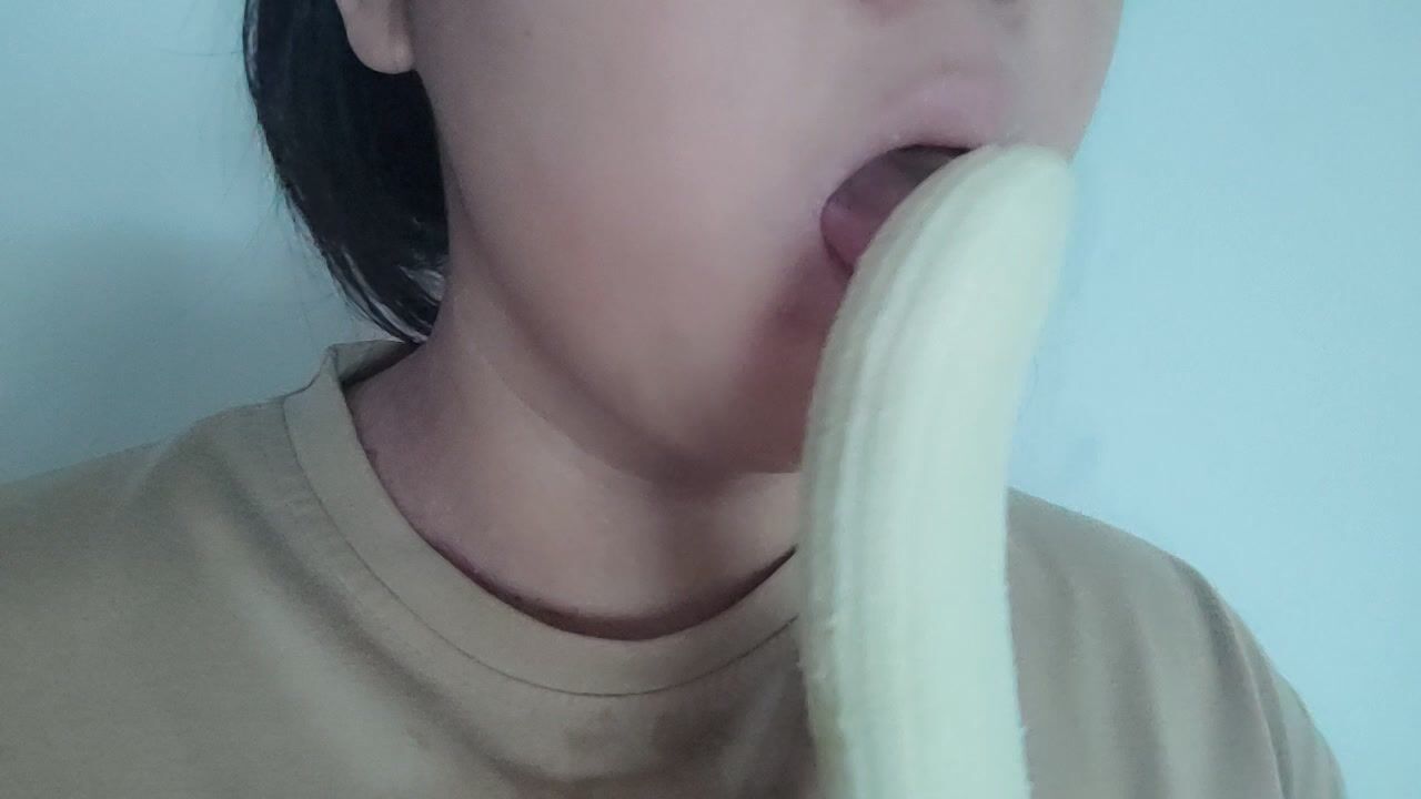 First time licking a banana