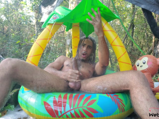 Palm Tree Pool Shower (4K)