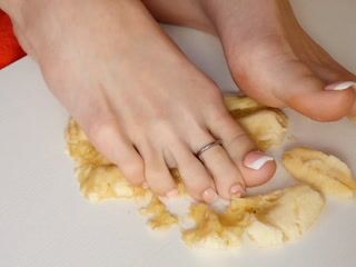 Crush a banana and lick feet