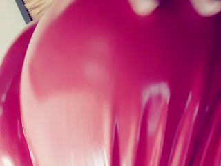 latex dress tease