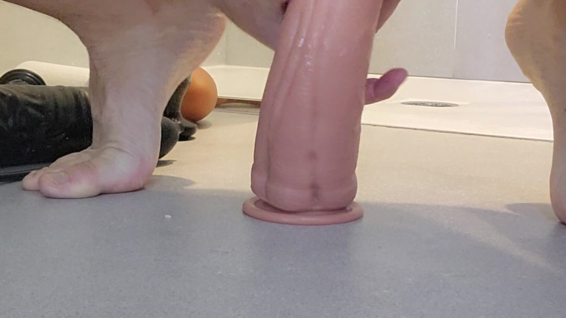 Huge long and deep 3in orange dildo