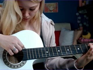 Playing guitar