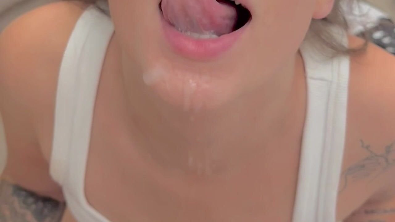 this pretty little face getting covered in cum..