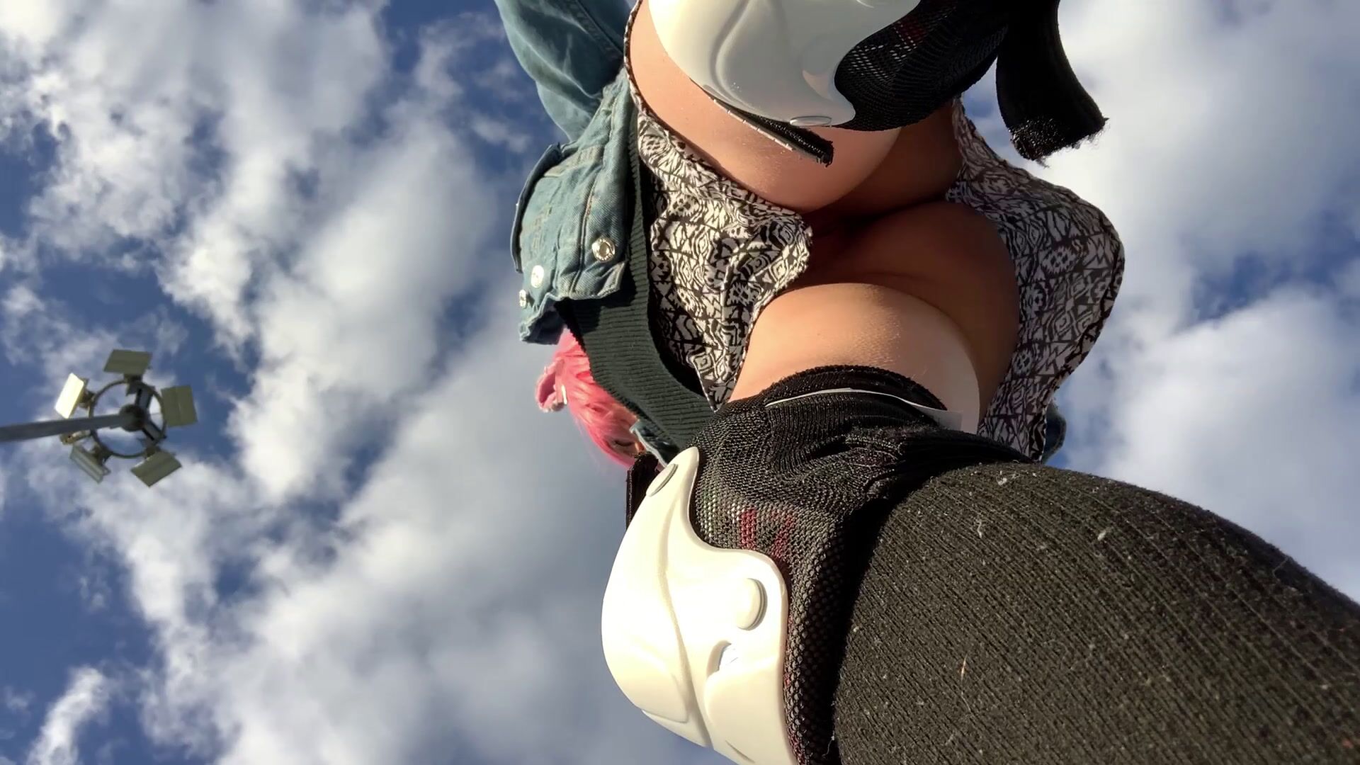 I'M FILMING MYSELF UNDER MY SKIRT WHILE I'M SKATEBOARDING!