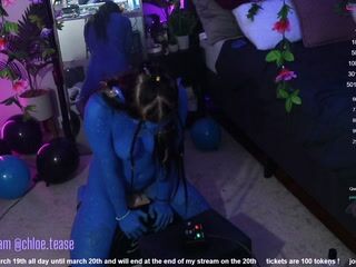 Naughty Avatar Rides Sybian for the first time (live show)