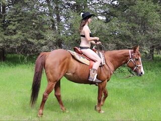 Riding In Bra and Panties