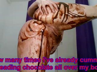 Twerking a big Butt spreading chocolate all over Arse