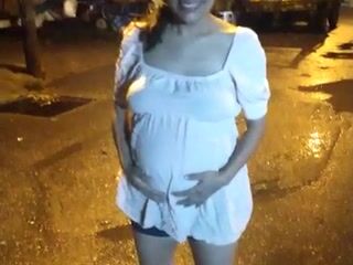 showing my belly on the street