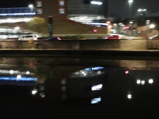 By the river at night, chilling