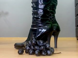 Crush grape with boots