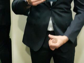 Suited wank